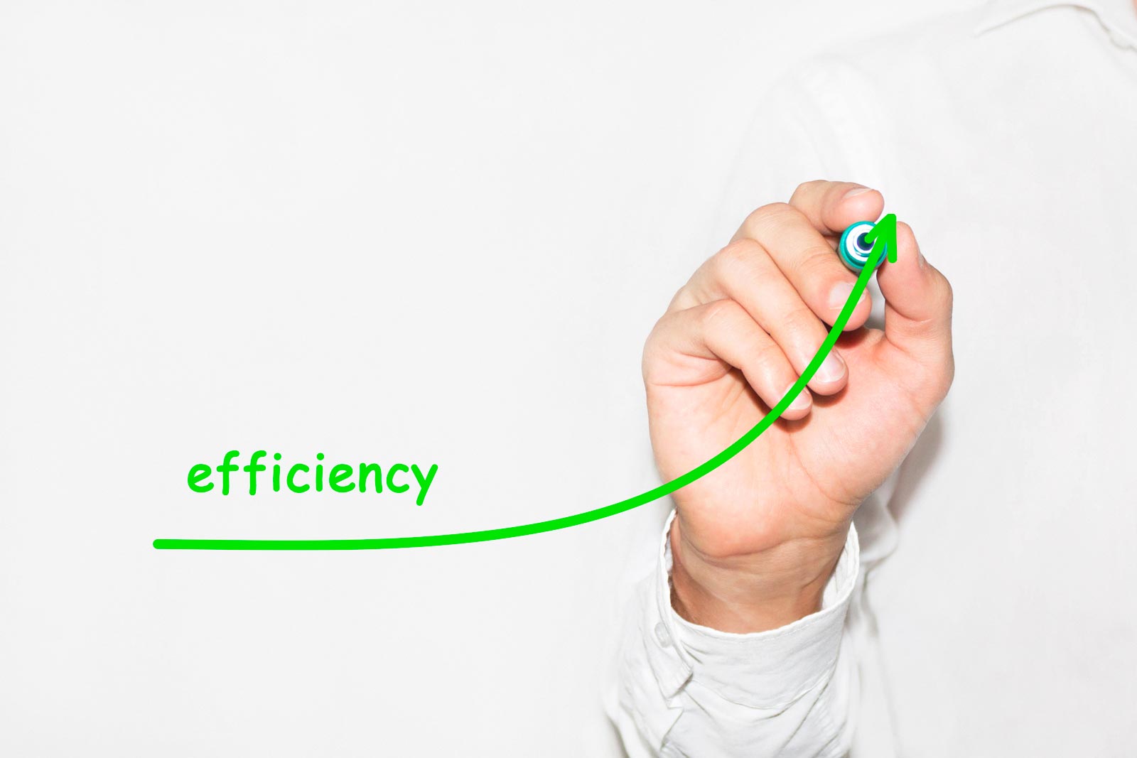 Businessman draw growing graph symbolize growing efficiency