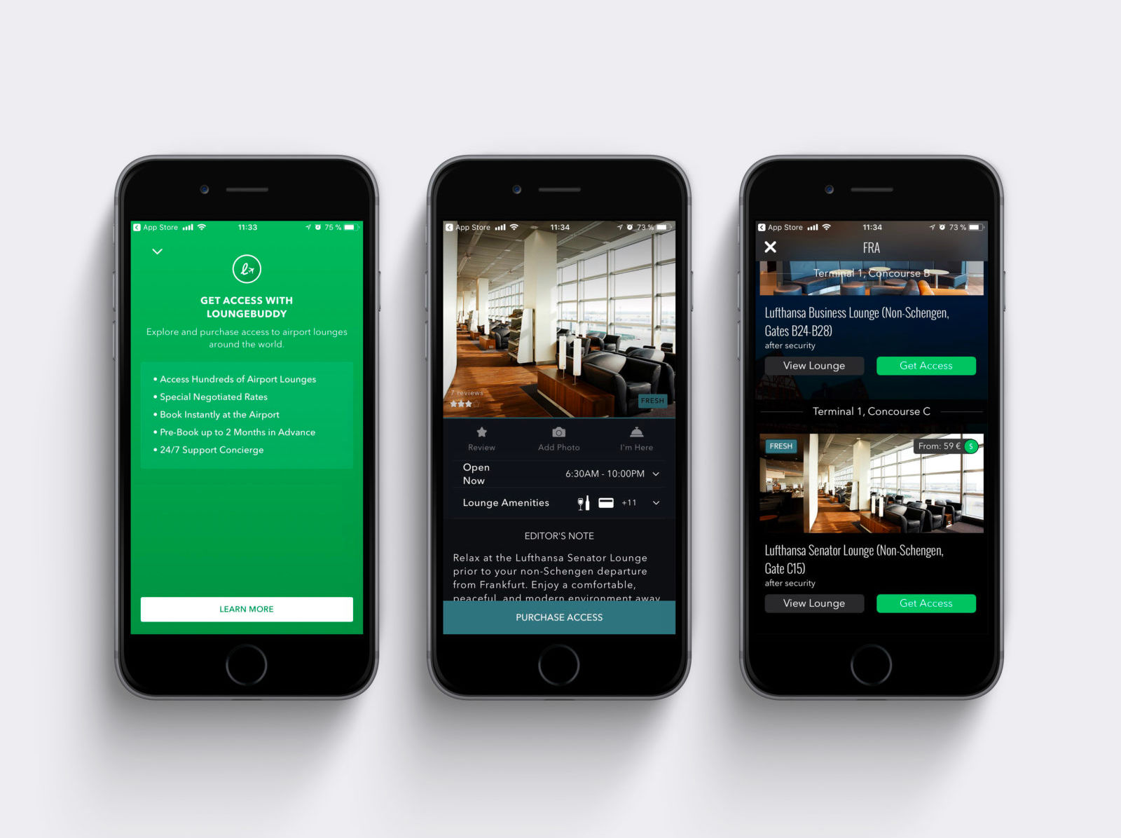 LoungeBuddy app interface