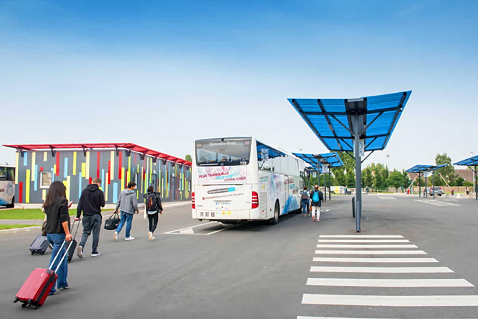 View of the BVA bus station connecting Paris